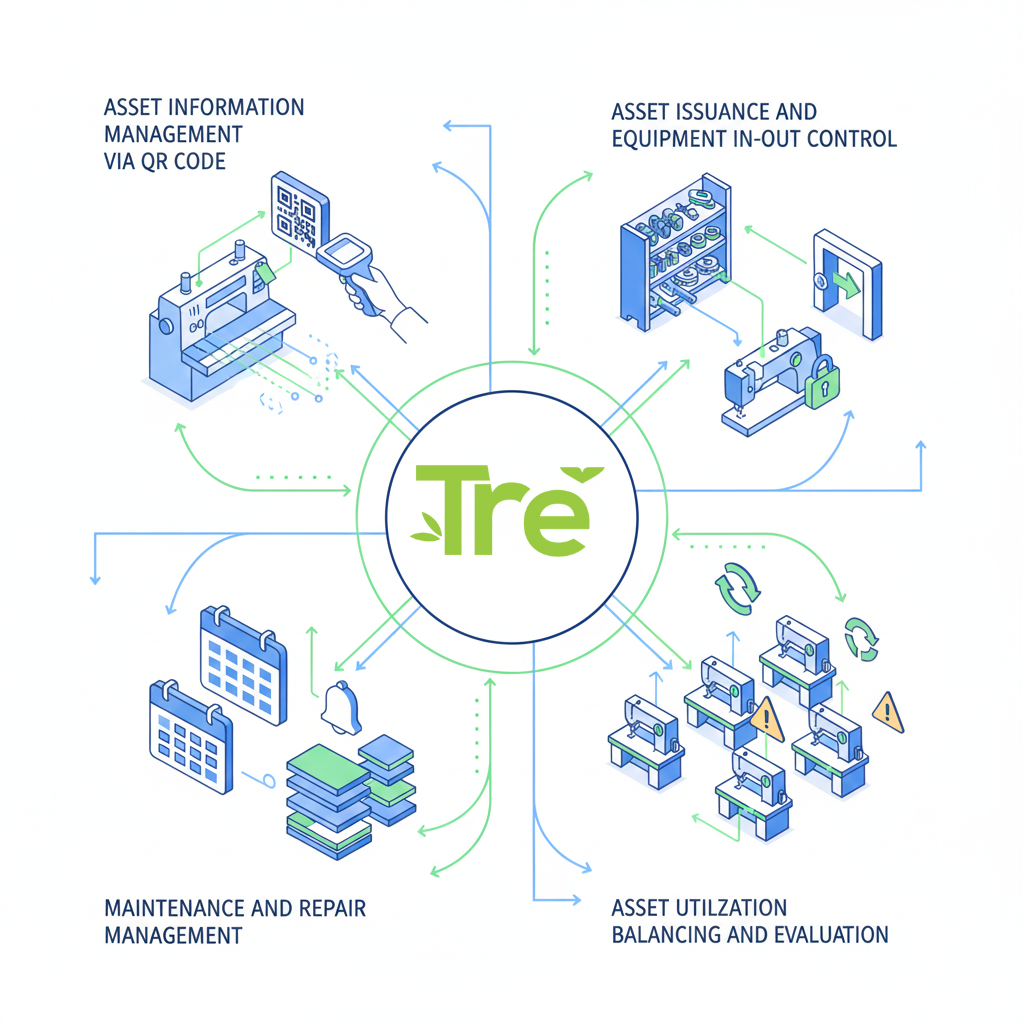 ERP TRE hỗ trợ quản lý thiết bị và tài sản dệt may bằng QR code và dữ liệu tập trung